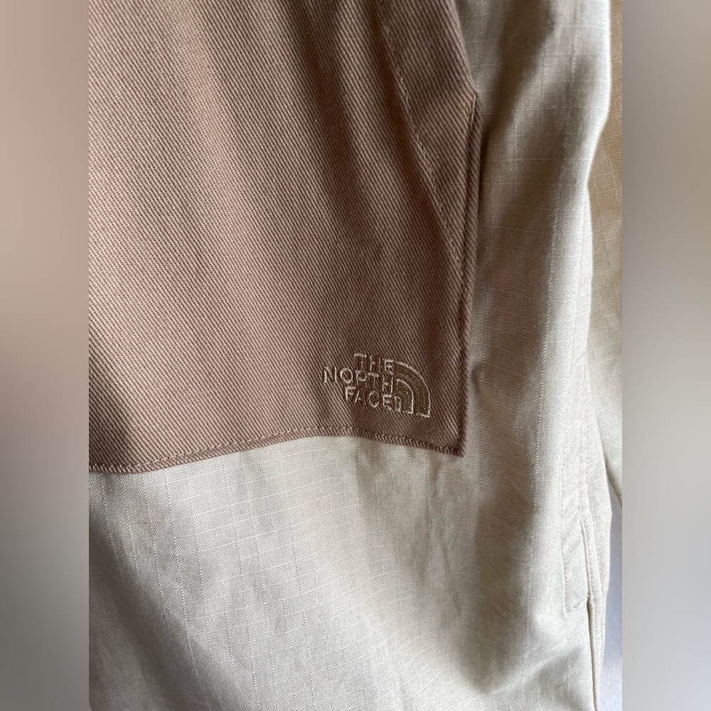New North Face Men Button Up Thick Shirt Tan Brown Jacket Size Large - Picture 5 of 16
